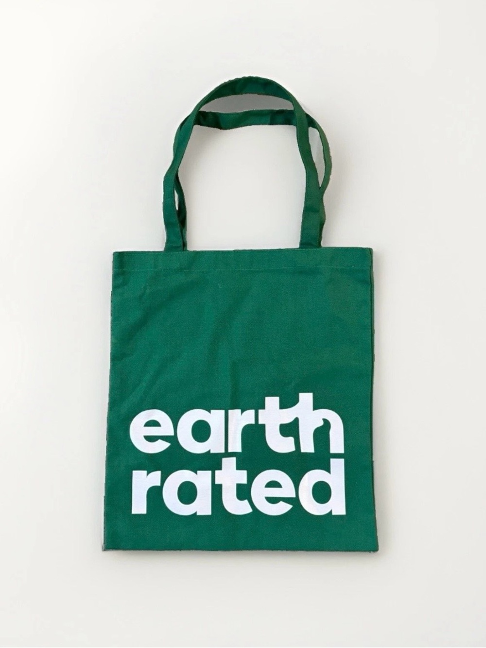 Earth Rated Green Canvas Tote Bag with White Logo